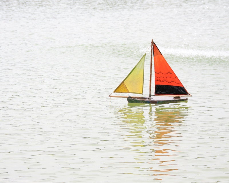 Orange Wood sailing boat (childhood memories), Paris, France - 8 x 10 - Fine Art Photography print - French Home decor Children Wall Art