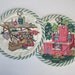 Pair Barbeque Picnic Barkcloth Quilted Potholders