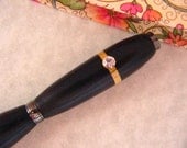 Classic Wooden Ink Pen with cool Diamond Ring design in Black - free gift box and Free Shipping