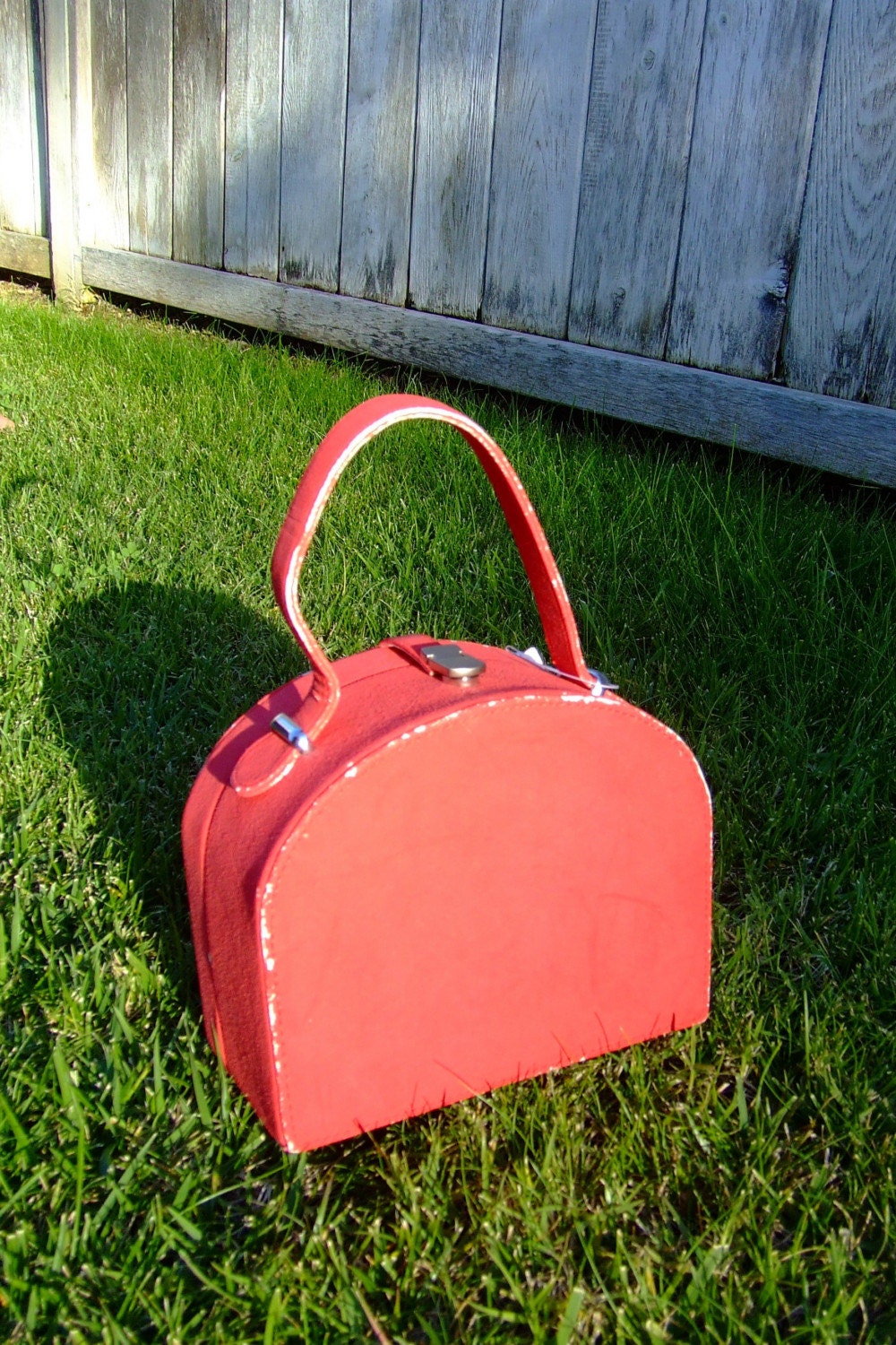 Vintage Apple Red Suede Carrying Case, Mirror Inside
