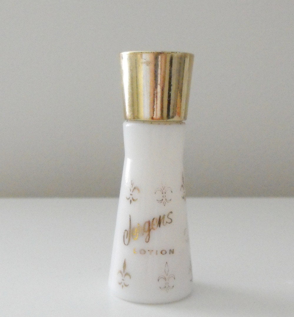 Items similar to Vintage 1950s Trial Size Jergens Lotion in Milk Glass