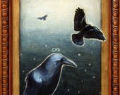 Raven Art - Bird Art - Art Prints - Fine Art Print - Raven Print - Raven Sermon Art Print 16x20