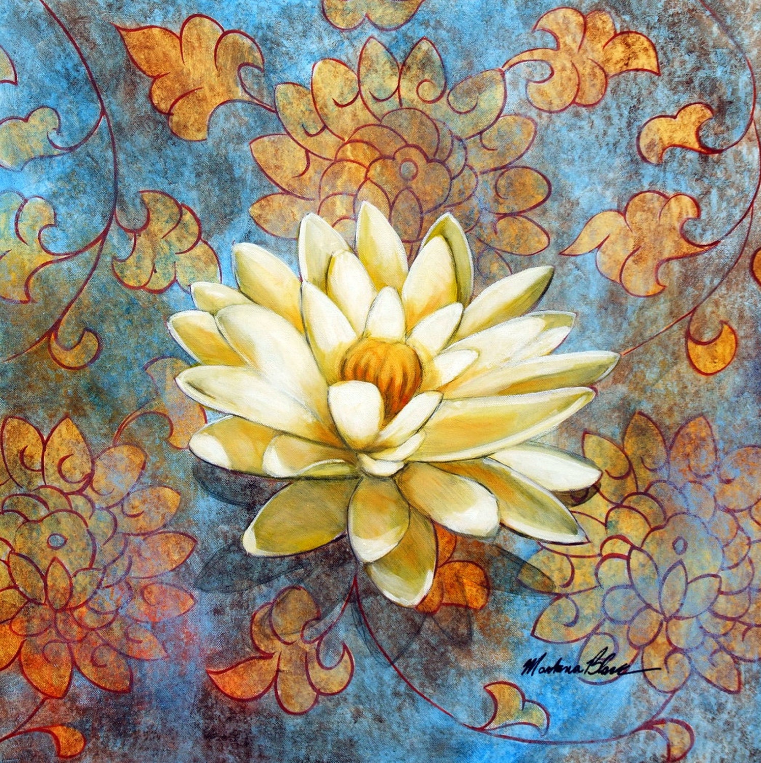 Lotus Flower Art Print 16 x 20
