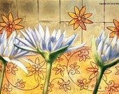 Lotus Trio - Lotus Flower Art - Fine Art Print  - 16 x 20 Lotus Trio Print