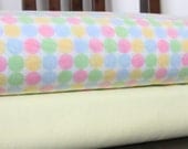 Pink Green and Yellow Dot Flannel Blanket Bundle, 2 yards