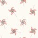 Aqua and Orange Pinwheel FLANNEL Fabric, Children At Play Over the Fence By Sarah Jane for Michael Miller, Pinwheels Print in Cream, 1 Yard