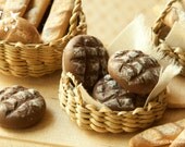 Pumpernickel Bread 1/12 scale dollhouse miniature