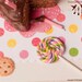 Chocolate Birthday Cake Board 1/12 scale dollhouse miniature