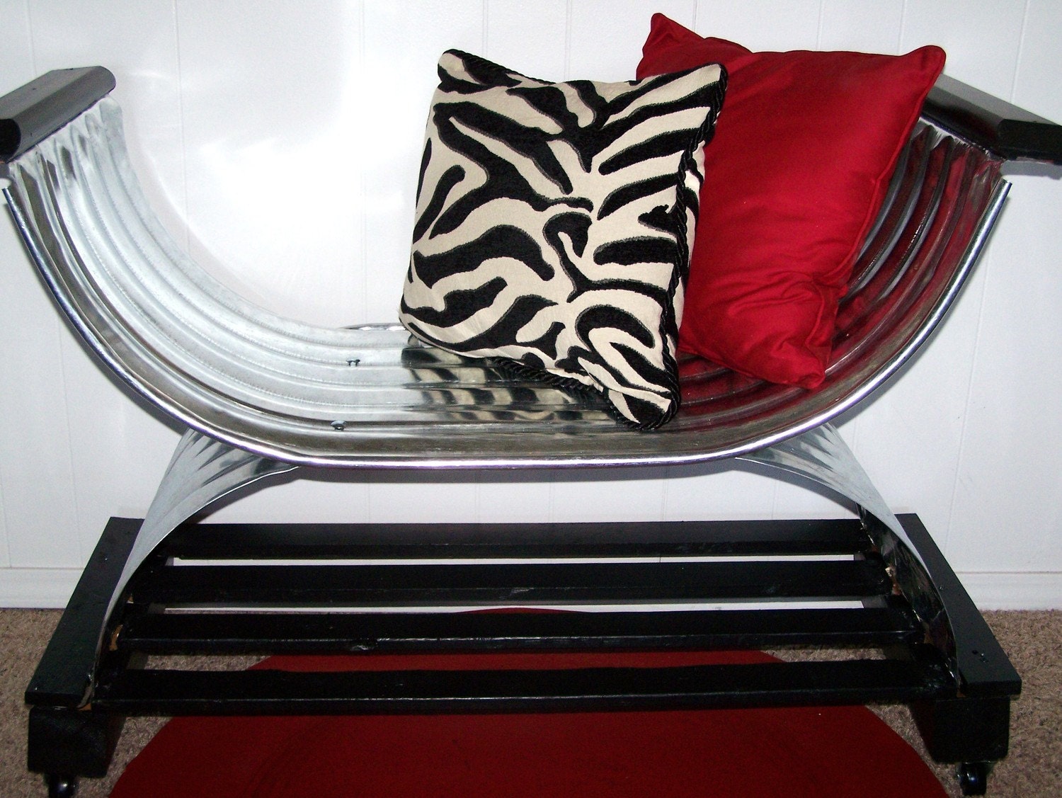 Bench. The Chartreuse Garage Custom Window Well Painted Bench