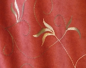 FABRIC3 POLYESTER SUEDECLOTH Russet Scroll Embroidery 60 x 288