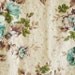 FABRIC VINTAGE BARKCLOTH Teal Green Pink Roses Brown Leaves Cream 44 x 78 1.9-lb