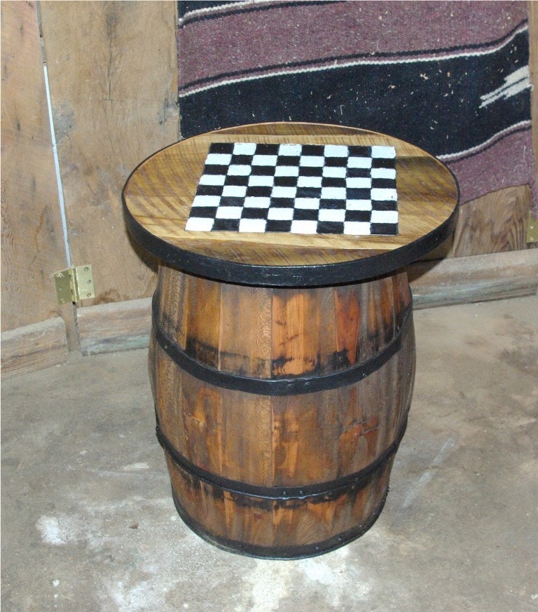 Checker board barrel by wooddesignsby on Etsy