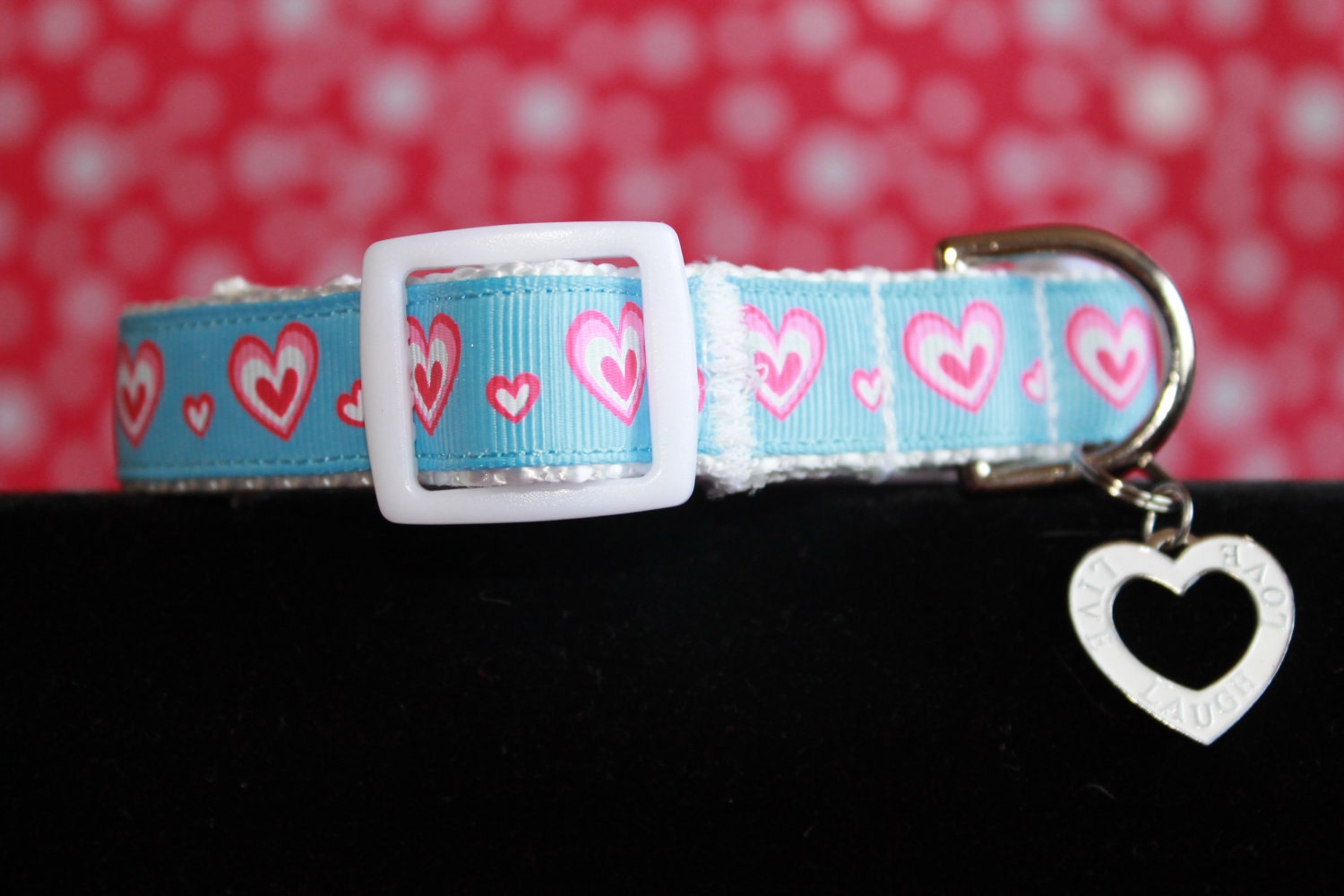 Small 3/4" Heart Dog Collar