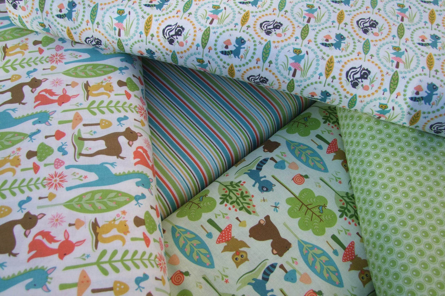 Woodland Tails by Sheri McCulley for Riley Blake Designs 5 Fat Quarter Bundle Pack