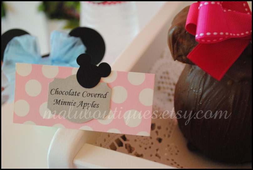 Minnie Tent Food  Labels (Set of 6)