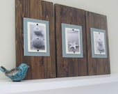 Set of Three Long dark Walnut Stained Plank Frames for 4X6