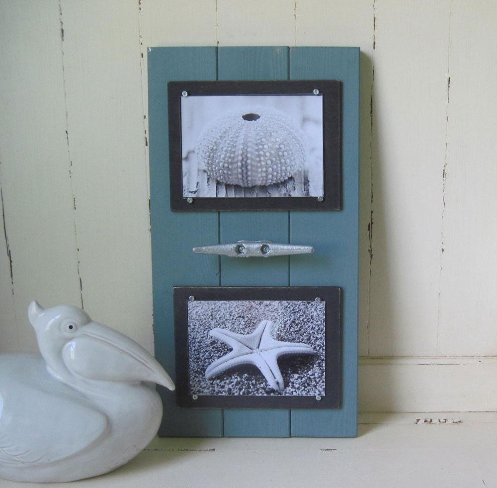 Double 5x7 Dusty Turquoise Plank Frame with Boat Cleat
