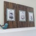 Set of Three Long dark Walnut Stained Plank Frames for 4X6