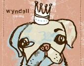 Dog Art Print.  This PRINT personalized with your dog's name.