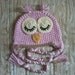 RESERVED Newborn Owl Hat, Baby Boy Hat, Baby Owl Hat, Photo Prop, Baby Bird hat