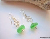 Seaglass Green Beachglass Earrings Kelly Green Cleveland Lake Erie