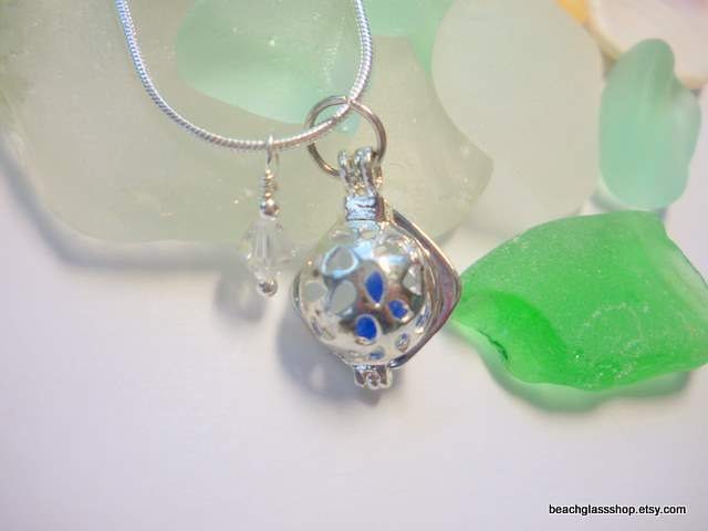 Sea Glass Locket Necklace Beachglass from Lake Erie