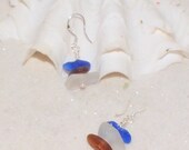 Sea Glass Beach Glass Multi Colored Earrings