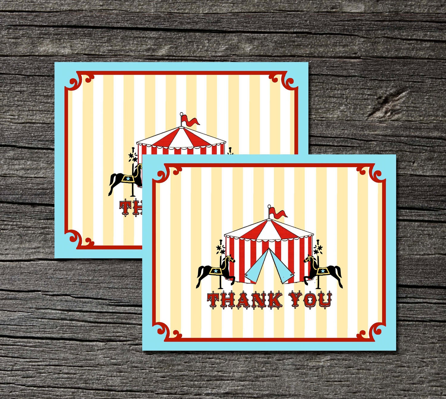 Carnival Thank You Cards with envelopes