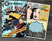 Comic Book Invitations with envelopes