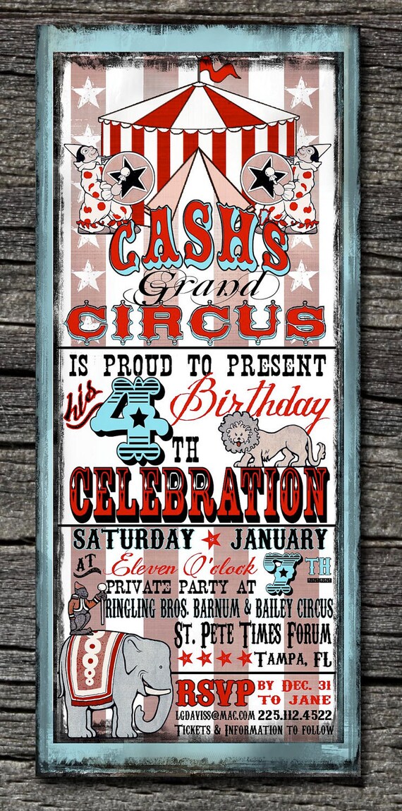 Vintage Circus Invitations