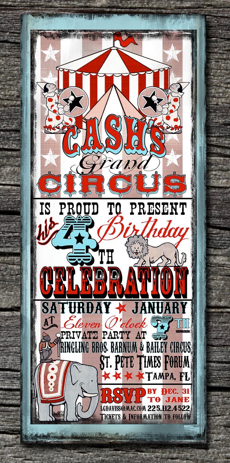 Vintage Circus Invitations