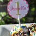 12 Cupcake Toppers - Girl's 1st Birthday Party Pink and Green - Personalized