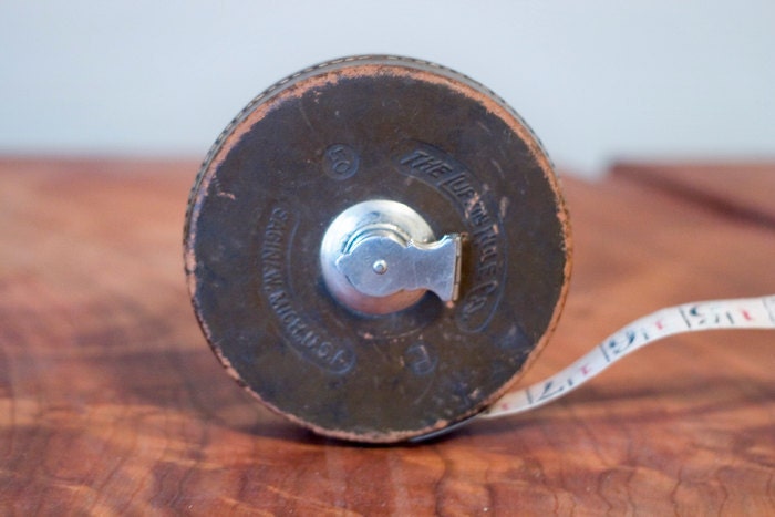 Vintage Lufkin Rule 50 ft Measuring Tape - Leather Cased
