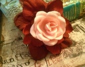 Wings and Feathers Pink and Crimson Red Victorian Hair Fascinator