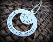 Hand Stamped Jewelry - I (heart) My Boys - Personalized Necklace - Sterling Silver - Mom of Boys