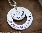 Grandmother Gift - Grandkids Necklace for Grandma - Grandchildren Jewelry - Hand Stamped - Sterling Silver - Mothers Day Gift