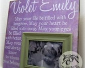 Christening Gift For Christening Baby Personalized Picture Frame Custom 16x16 MAY YOUR LIFE Dedication Baptism First Birthday Godparents