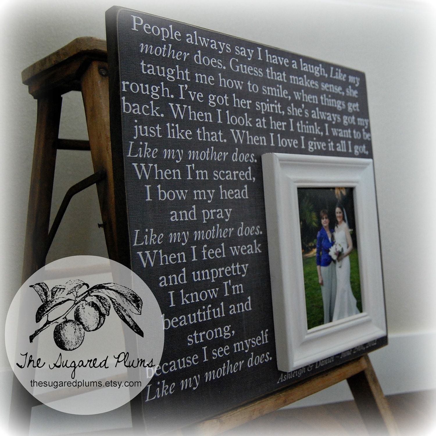 Mother Of The Bride Gift Personalized Picture Frame Wedding Custom 16x16 LIKE My MOTHER DOES Mom Thank You