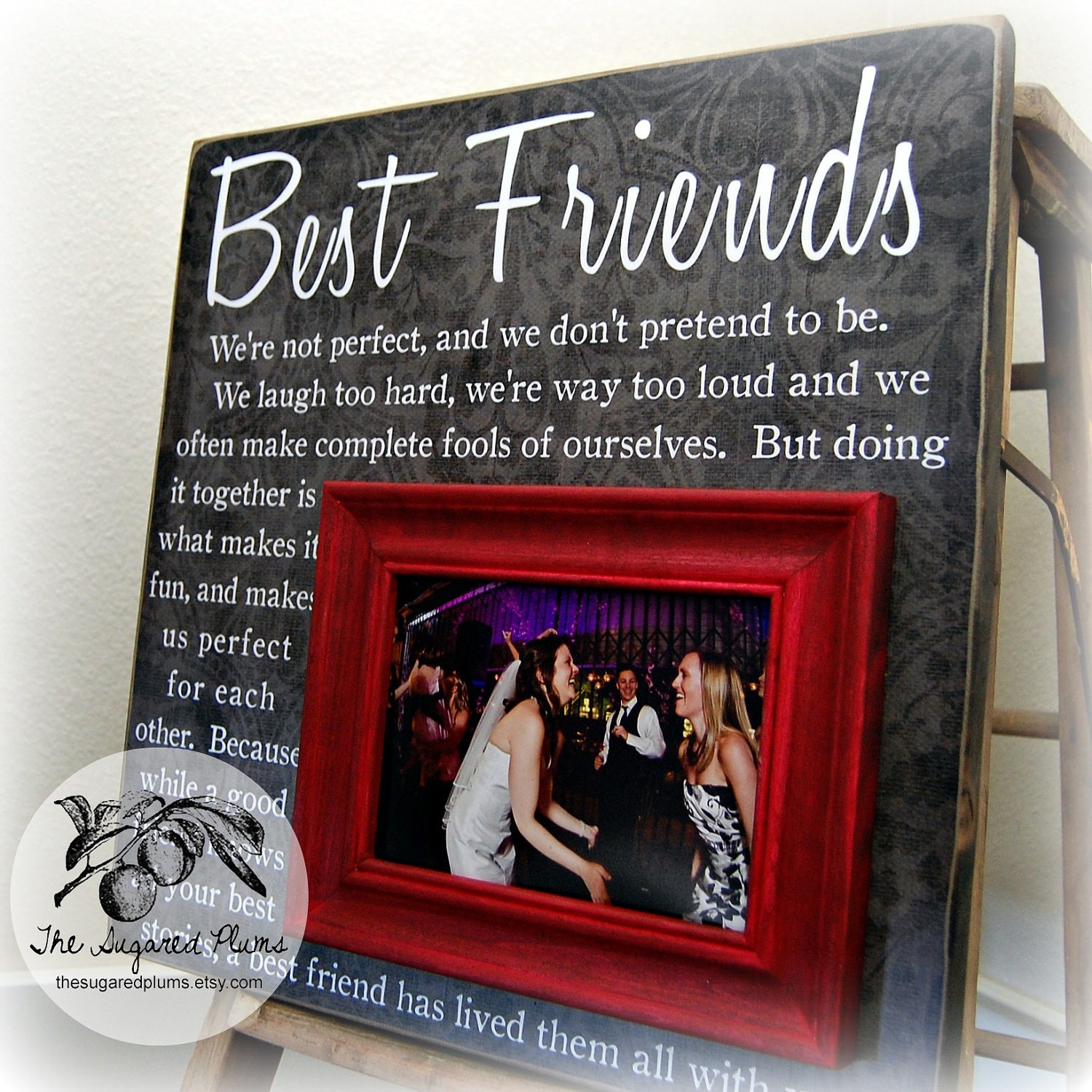 Bridesmaid Gift Best Friend Sister Maid of Honor Personalized Picture Frame16x16 Wedding Gift The Sugared Plums