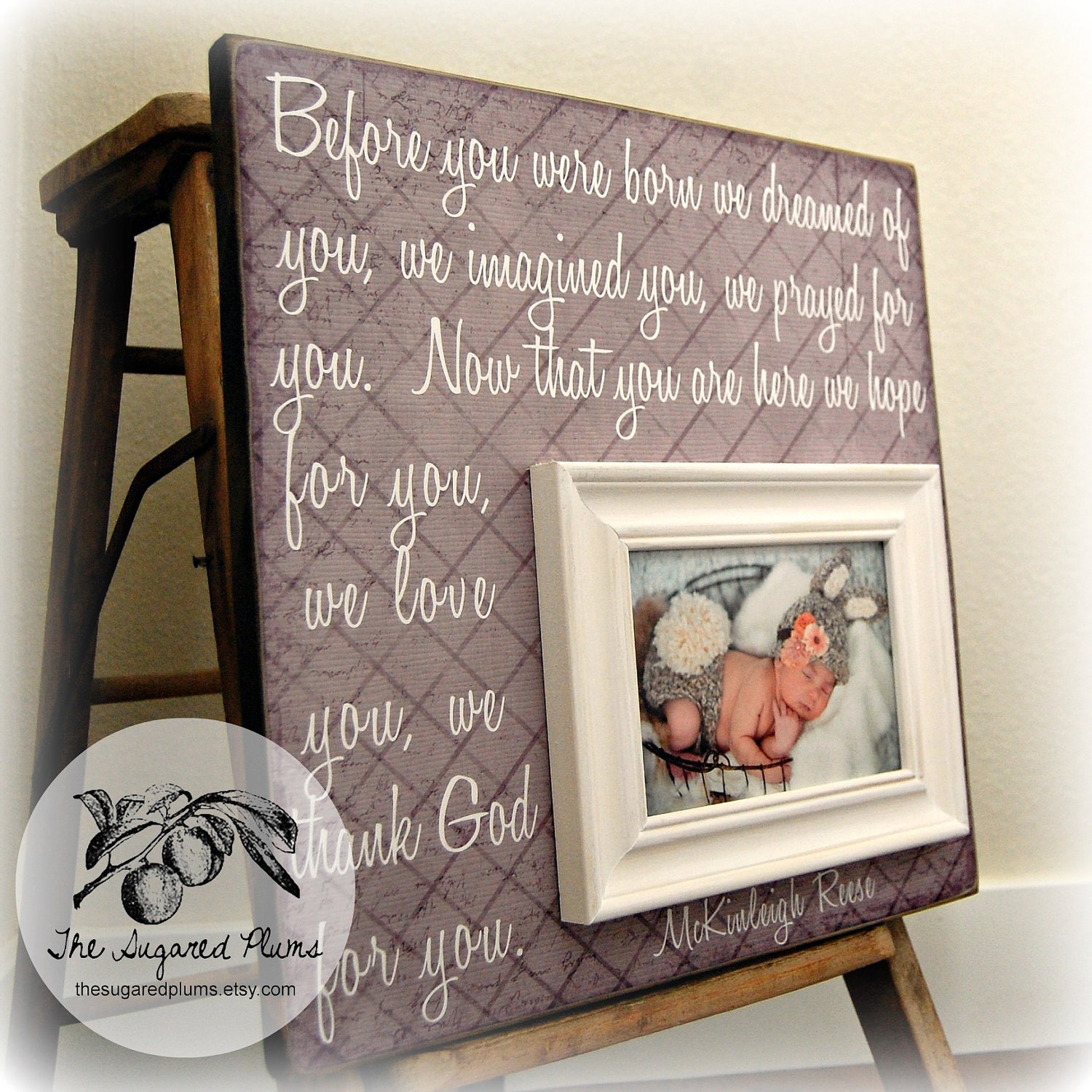 Baby Girl Nursery Decor Personalized Baby Picture Frame 16x16 BEFORE YOU WERE Born Baptism Christening First Birthday Gift New Baby