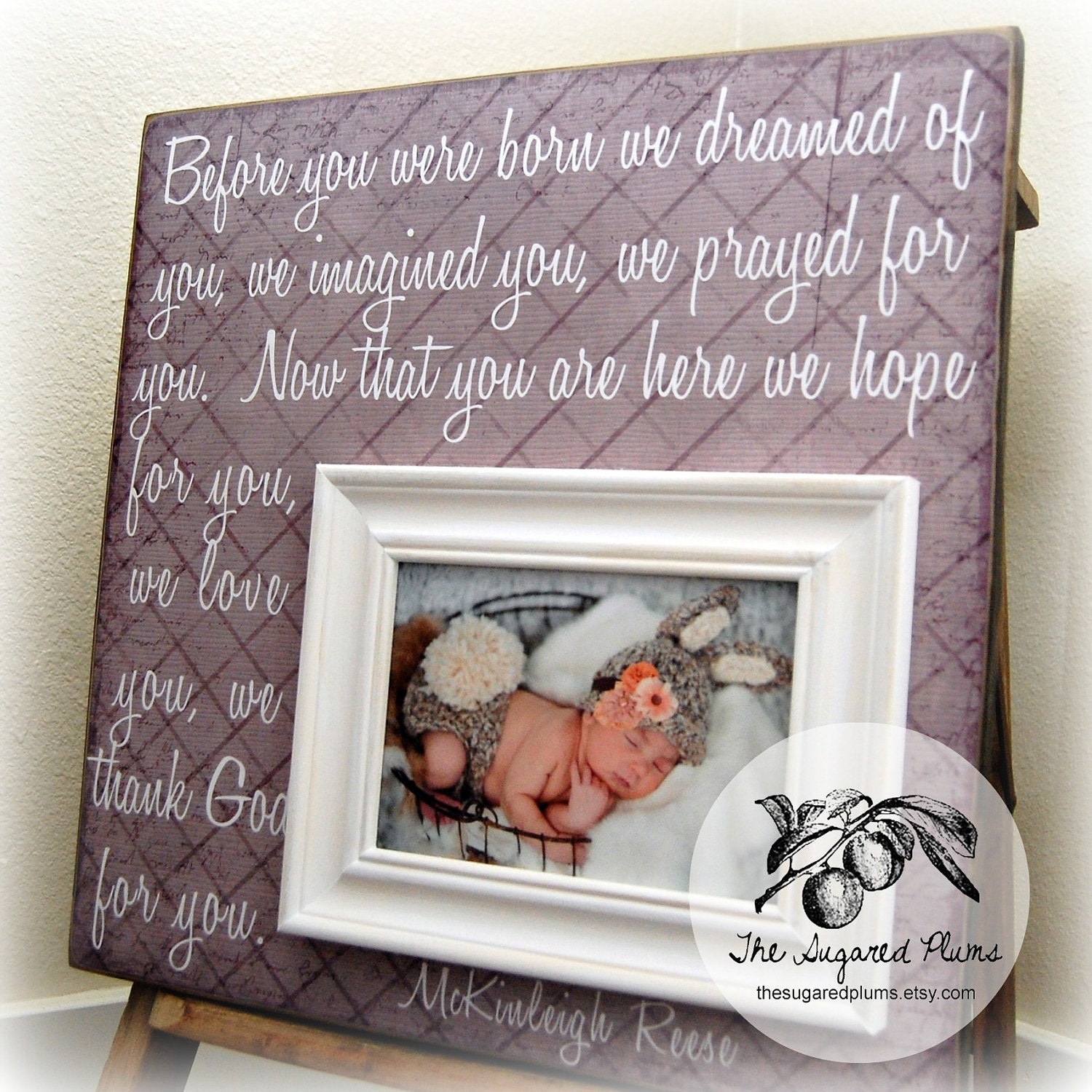 Baby Girl Nursery Decor Personalized Baby Picture Frame 16x16 BEFORE YOU WERE Born Baptism Christening First Birthday Gift New Baby