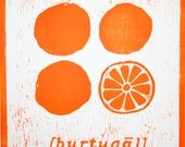 Rustic Burtuqal (Orange) Woodcut