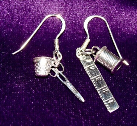 SEWING Earrings For QUILTER To FASHION Designers in Sterling