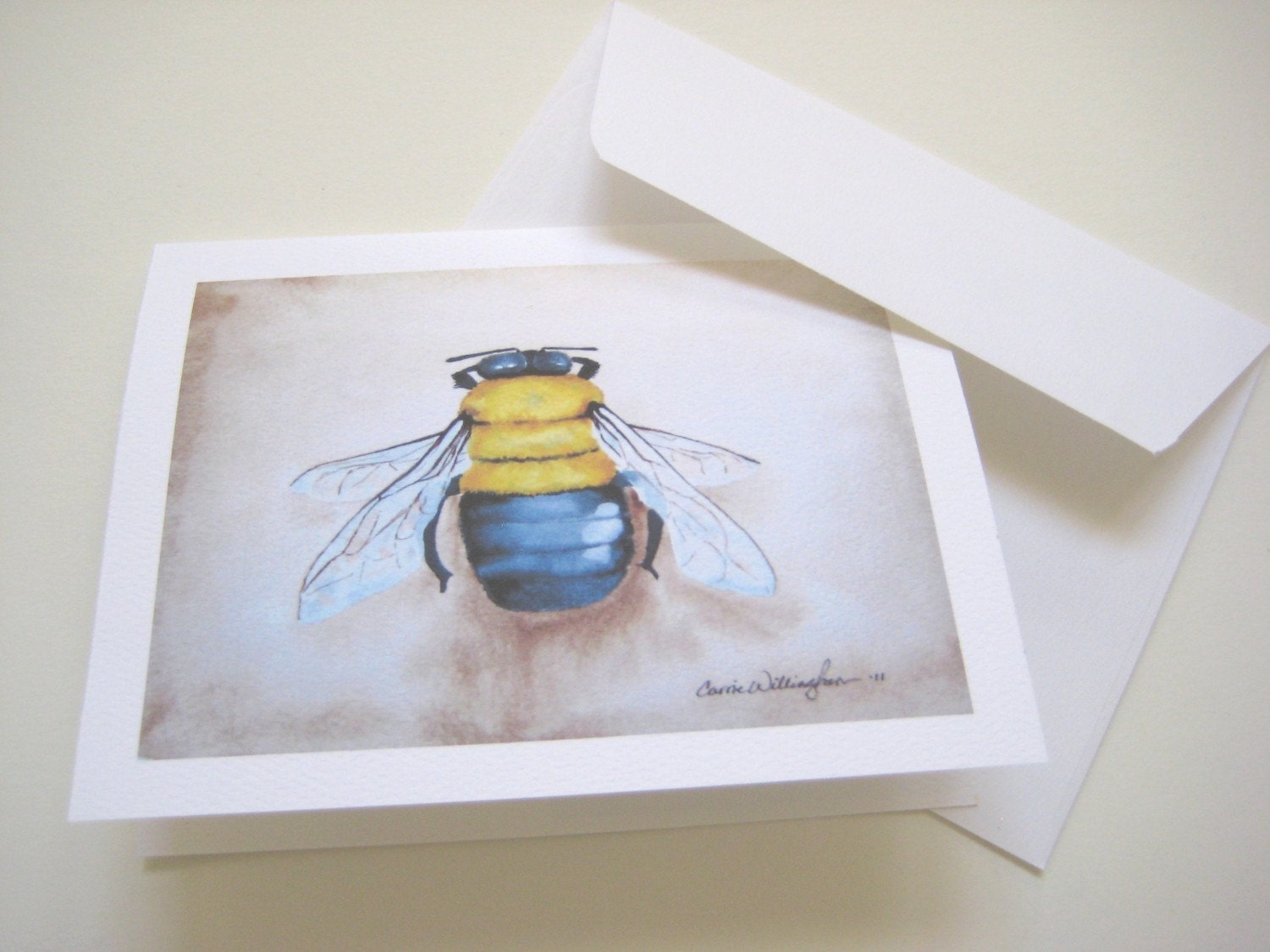 Bumble Bee Note Cards - Set of 5 Note Cards with Envelopes
