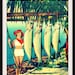 beach decor art photo retro Florida FISH BABE 8x10 print 1940s red aqua green silver color fish summer angler man cave beach lover gift