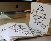 Set of 6 Star Spangled folded note cards plus matching envelopes
