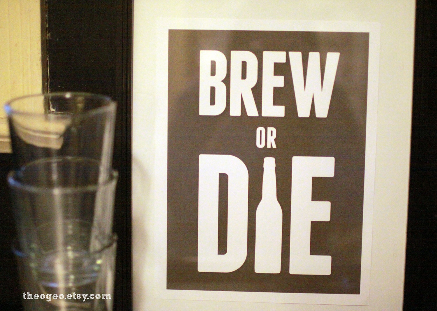 Brew or Die: 8.5x11-inch digital typographic art print