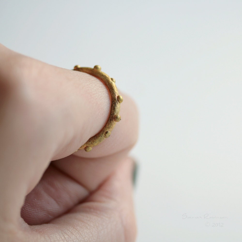 Little Bubbles Brass Ring T12 Organic Look