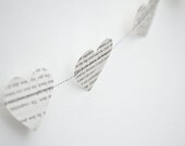 Love Heart Garland With 'i carry your heart' tag Valentines or Wedding Bunting (white stitching)