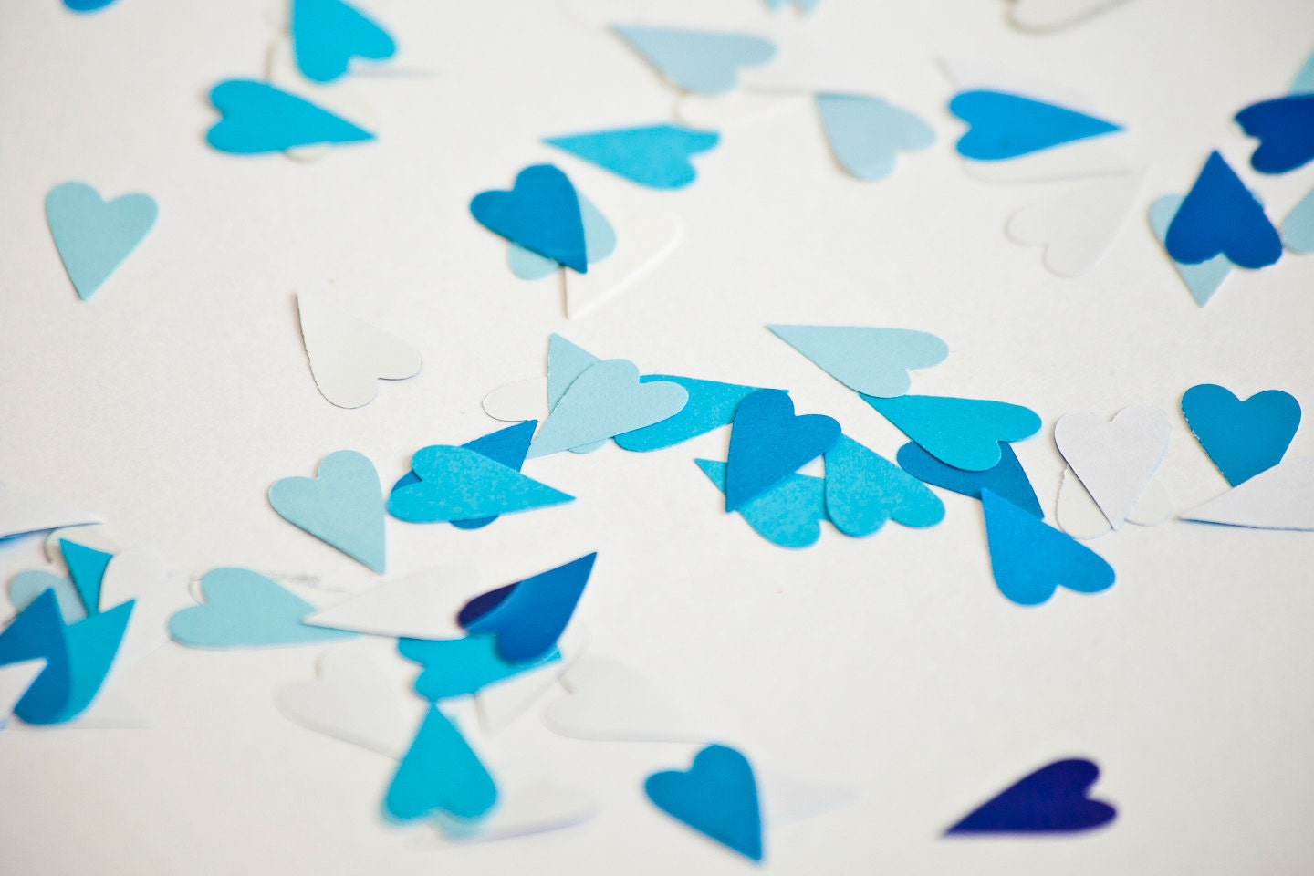 Wedding Confetti - Table Confetti  - Blue and White Hearts